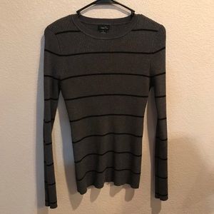 Rue 21 Grey with Black Striped Sweater Size XL
